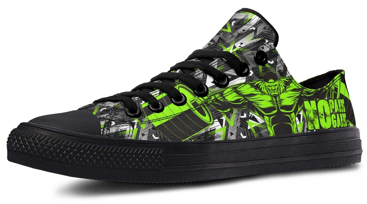 Moss Green Polygon Deadlift Art Sneakers - Geometric Gym Shoes