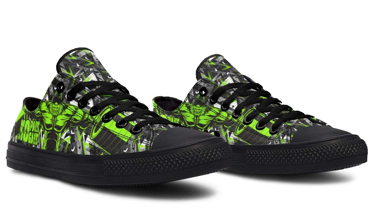 Moss Green Polygon Deadlift Art Sneakers - Geometric Gym Shoes - Image 3