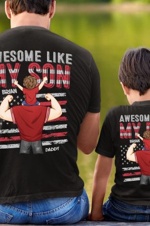 Awesome Like Mine - Personalized Back Printed Family Matching Shirts