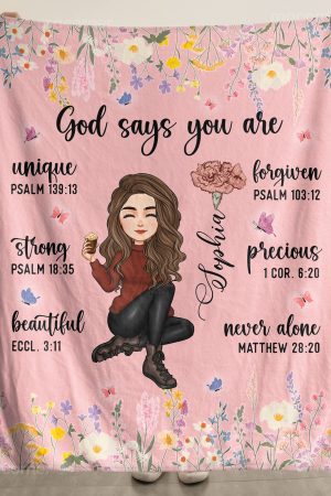 Custom Birth Flower & Names - Gifts For Daughter, Son, Grandkid - Personalized Photo Blanket Big Size