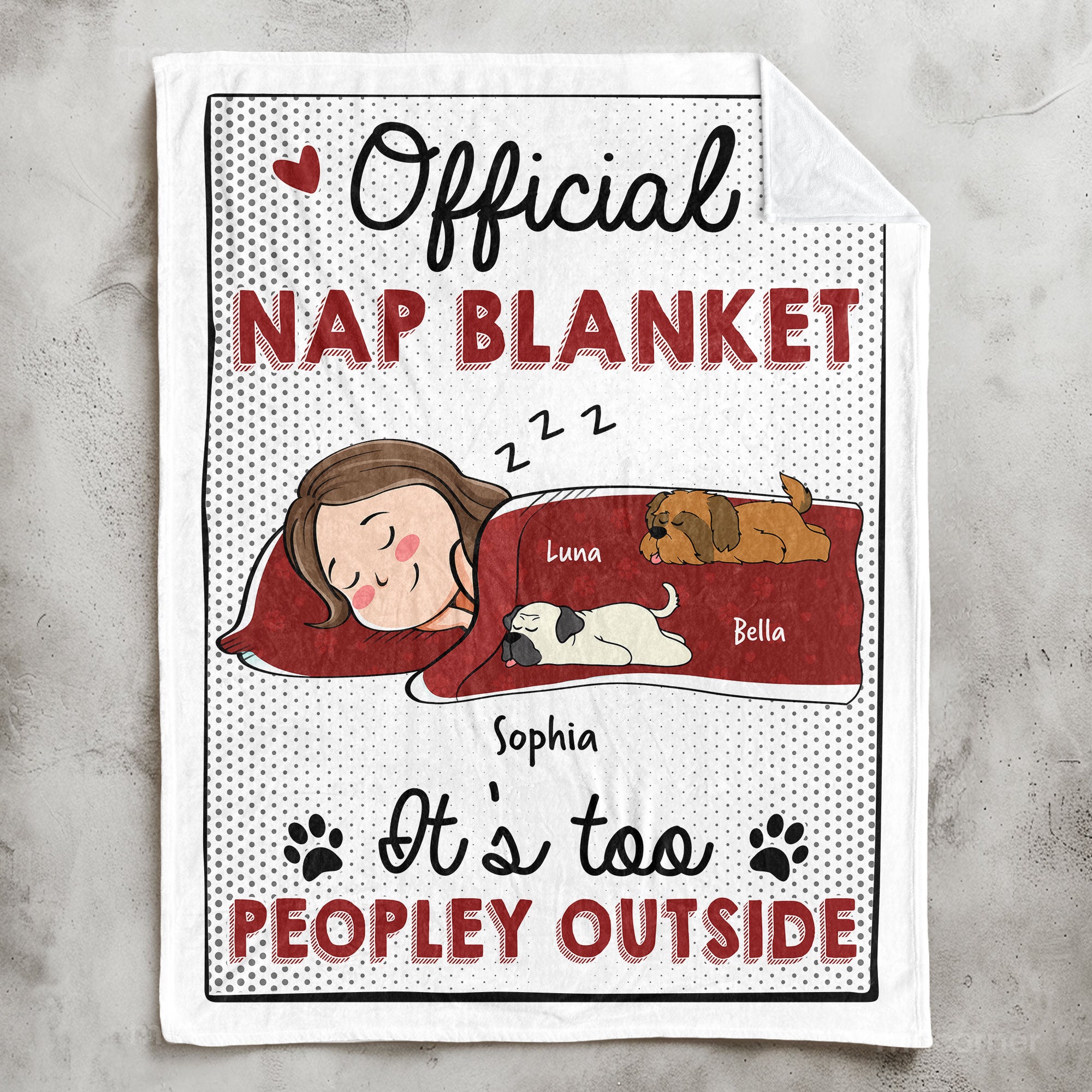 It's Too Peopley Outside - Cartoon Version - Personalized Blanket Big Size - Image 2