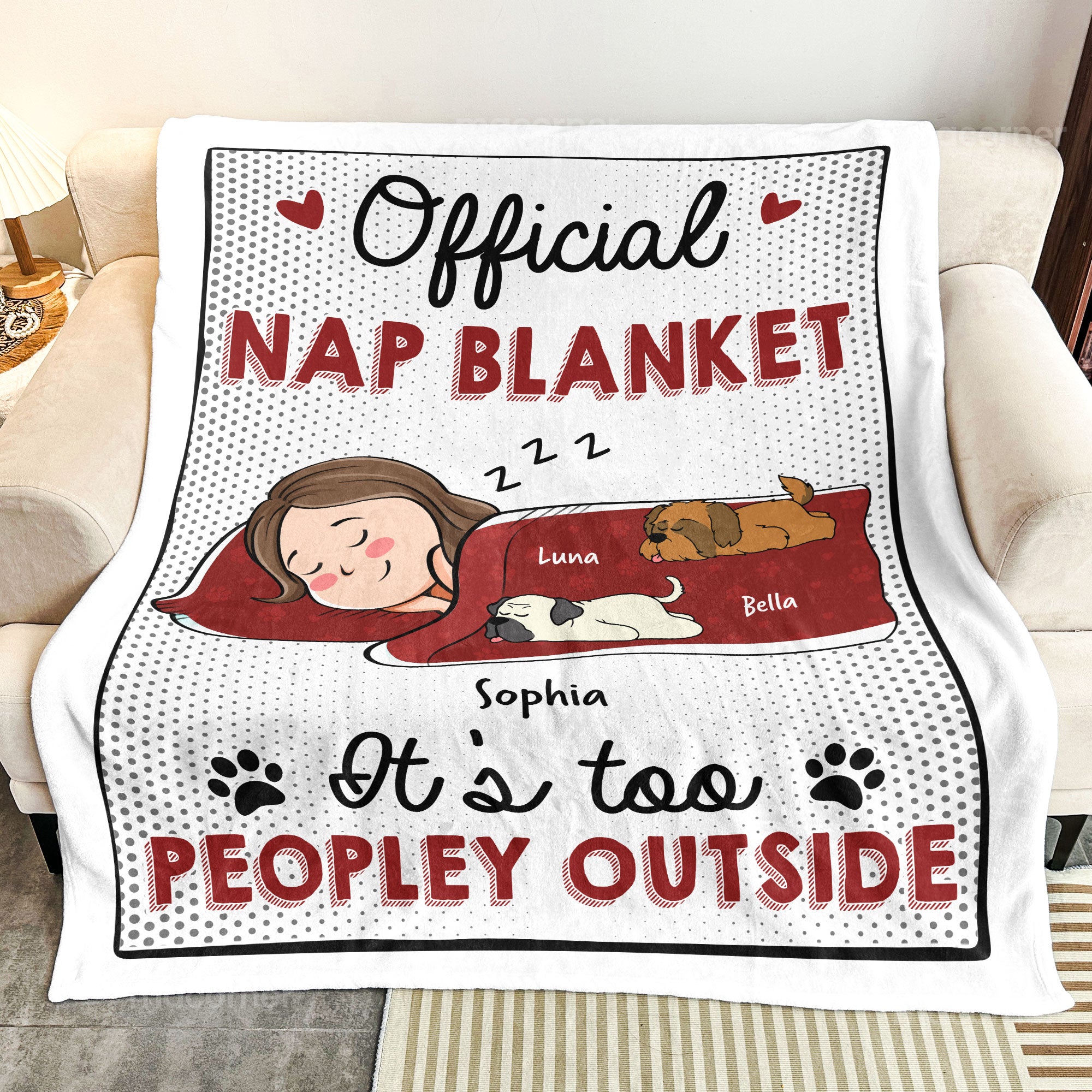 It's Too Peopley Outside - Cartoon Version - Personalized Blanket Big Size - Image 3
