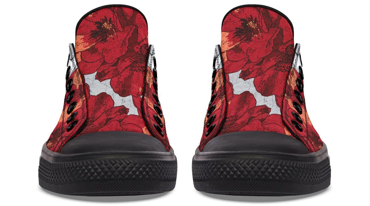 Romantic Red Rose & Dog Pattern Low Top Sneakers - Image 5