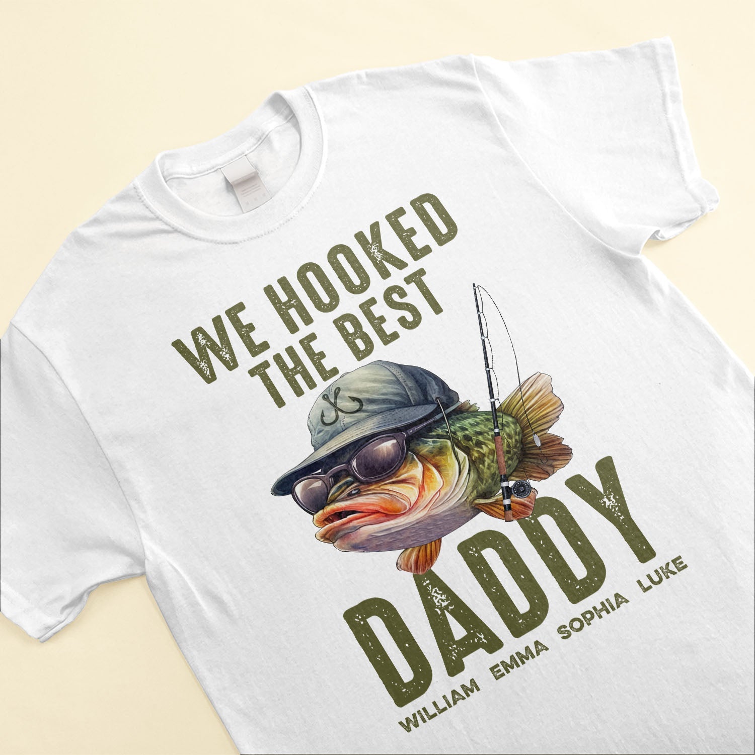 We Hooked The Best Dad, Grandpa, Papa - PersonalizedOne Size Shirt Father's Day - Image 3