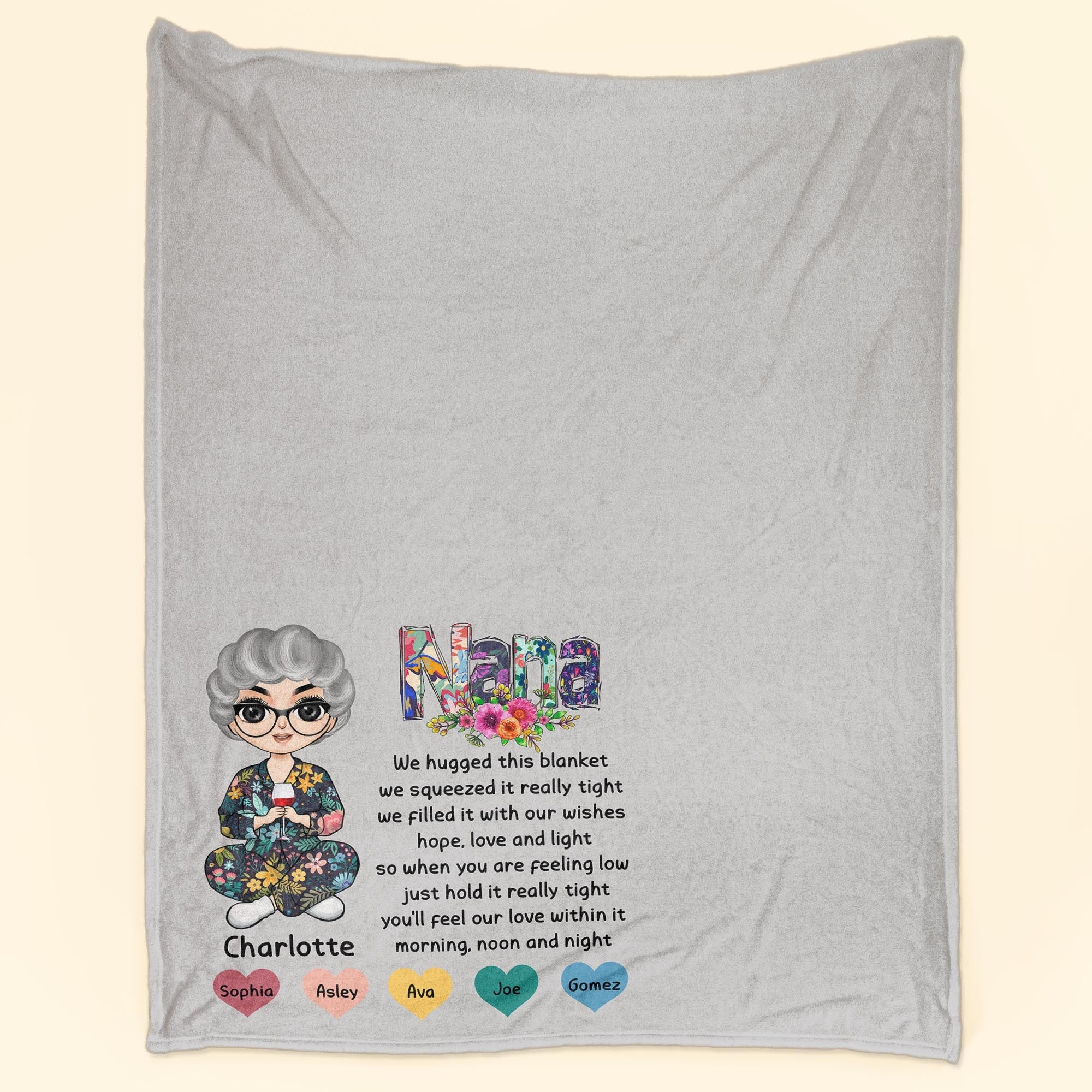 When You Are Feeling Low Just Hold It Really Tight - Personalized Blanket - Gifts For Mother, Grandma, Auntie Big Size
