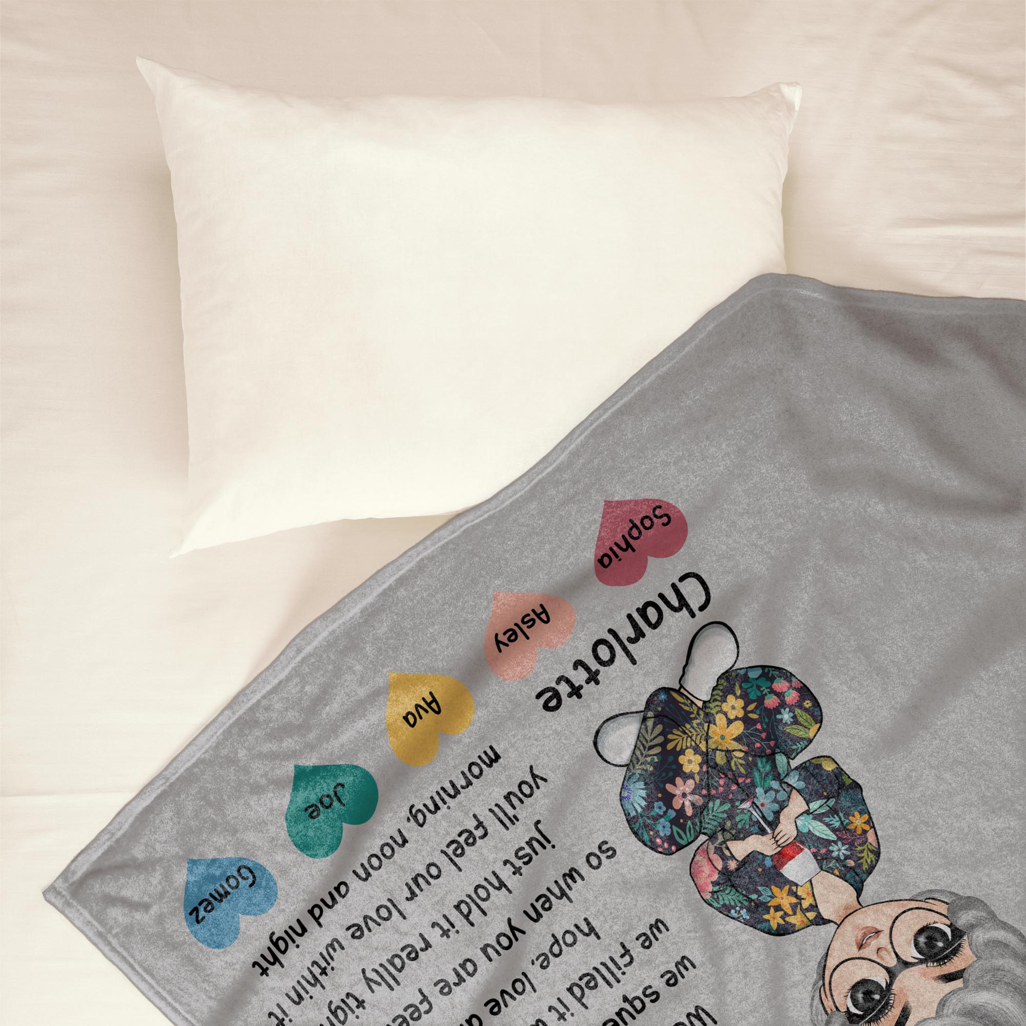 When You Are Feeling Low Just Hold It Really Tight - Personalized Blanket - Gifts For Mother, Grandma, Auntie Big Size - Image 3