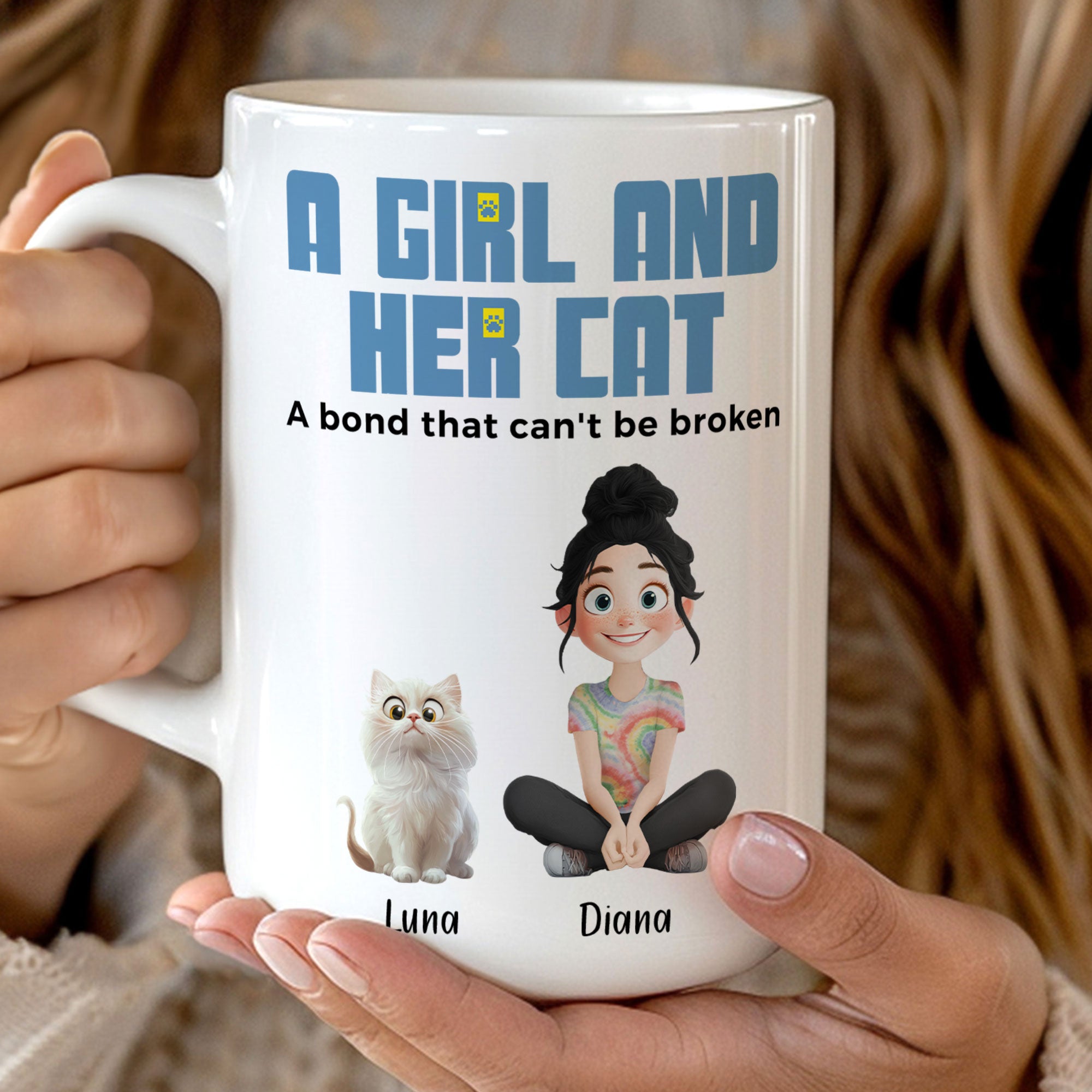 A Girl And Her Cats - Personalized Mug - Gift For Daughter - Image 2