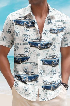 Classic Car Summer Vibes - Personalized Hawaiian Shirt