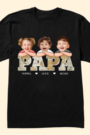 Custom Kid Face Papa - Personalized PhotoOne Size Shirt