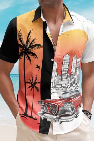 Custom Retro Cars Photo Muscle Cars For Men, Husband - Custom Photo Hawaiian Shirt