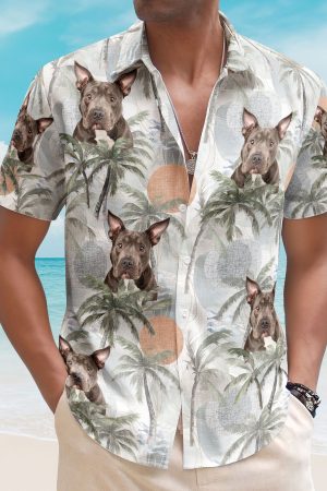 Dog Cat Tropical Style - Personalized Photo Hawaiian Shirt