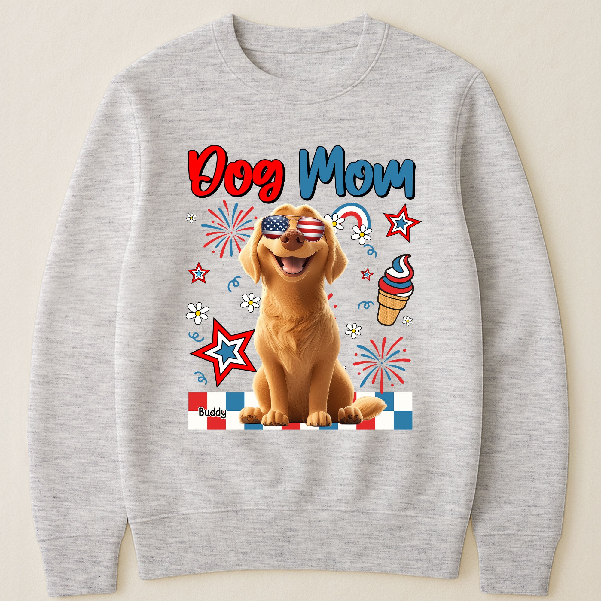 Dog Mom - Independence Day - PersonalizedOne Size Shirt - Image 3
