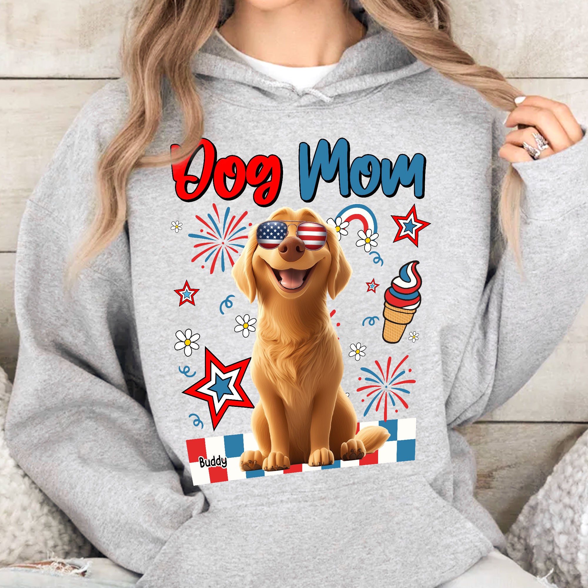 Dog Mom - Independence Day - PersonalizedOne Size Shirt - Image 6
