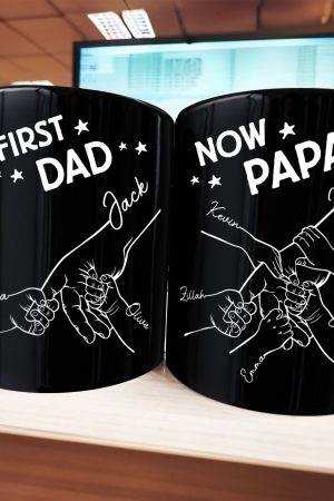 First Dad Now Grandpa Fist Bump - Personalized Mug