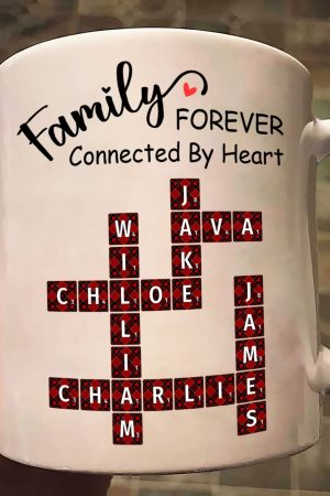 Forever Connected By Heart Scrabble Name - Personalized Mug