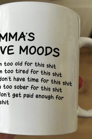 Funny Mug - My Five Moods - Gifts For Friends, Coworkers, Retirement - Personalized Mug