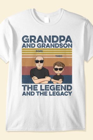 Grandpa and Grandson Best Friends For Life - Personalized Shirt - Man And Kid Fistbump
