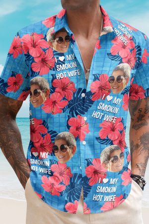 I Love My Smokin Hot Wife Summer Vacation For Husband - Personalized Hawaiian Shirt