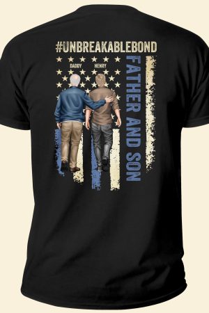 New Version Unbreakable Bond - Father & Son - Personalized Back Printed Shirt