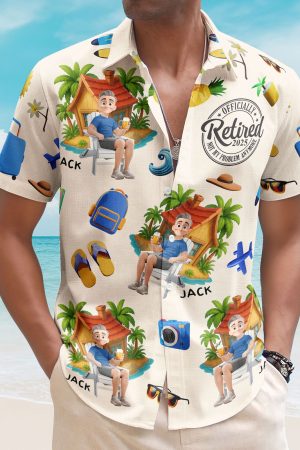 Officially Retired Not My Problem Anymore - Personalized Hawaiian Shirt