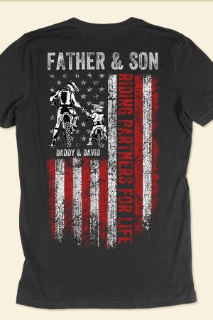 Riding Partners For Life - Personalized Shirt - Birthday, Biker Gift For Dad, Father, Husband, Grandpa, Family Members