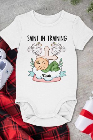 Saint In Training - Personalized Baby Onesie