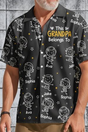 This Grandpa Belongs To Doodle - Personalized Hawaiian Shirt